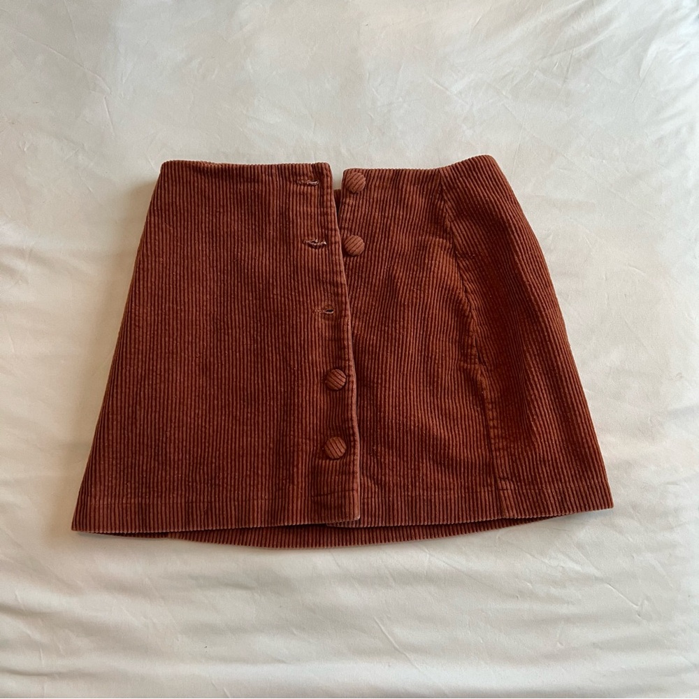 Lulu's Rust Corduroy Mini Skirt